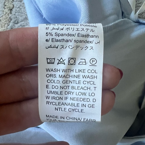 SHEIN Light Blue Pleated Trouser Pants Women’s Size Large with Pockets Side Zip - Picture 7 of 7